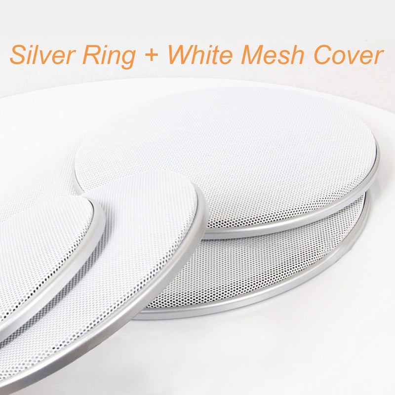 Fielect 2Pcs 8" Speaker Grill Mesh Cover White SubWoofer Grill Cover Car Speaker Grill Cover Guard Protector Replacement with 8 Screws - Image 5